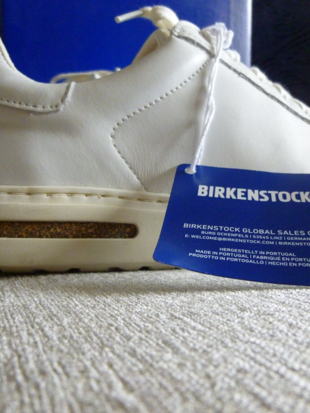 Womens BIRKENSTOCK 'Bend Low' White Leather Sneakers Size 38/8 Medium - Picture 10 of 13